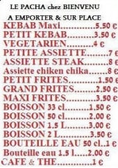 Menu Le Pacha Kebab - Les assiettes, boissons,...