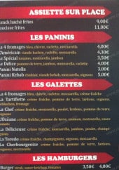 Menu Lucky Pizzas - les assiettes, paninis, galettes, hamburgers et salades 