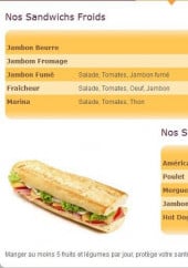 Menu A Réna d'Oro - Les Sandwichs