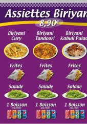 Menu Tandoori - Assiettes, tex mix et desserts