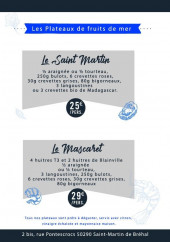 Menu La Douzaine - Les plateaux de fruits de mer