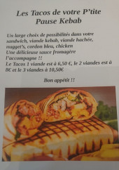 Menu P'tite Pause Snack - suggestion