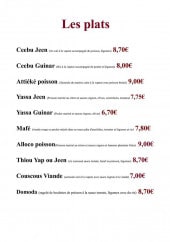 Menu Exodelis - Les plats