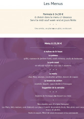 Menu La Bruyère - Les menus