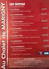 Menu Au chalet de marigny - Pizzas 