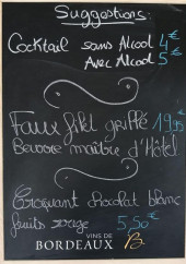 Menu L’Auberge de la Source - Les suggestions