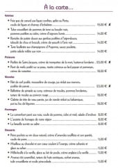 Menu Le Carillon Gourmand - Les menus à la carte