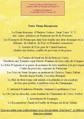 Menu Les Caudalies - Le menu découverte 
