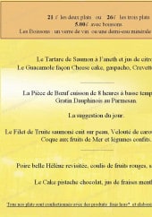 Menu Les Caudalies - Le menu Brasserie