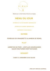 Menu Le Piras - Menu du jour