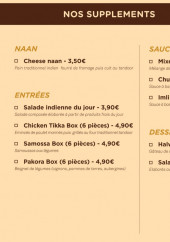 Menu Punjab - Les suppléments