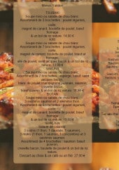 Menu Shin'zen - Menu yakitori et sashimi 