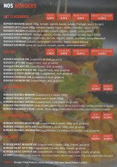 Menu Le chti resto - Les burgers