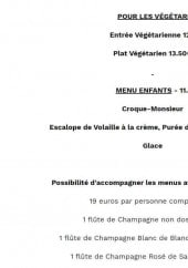 Menu L'Auberge des Moissons - menu enfant et menu végétarien