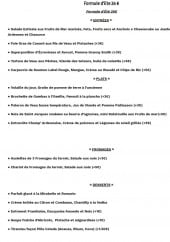 Menu L'Auberge des Moissons - formule 26€