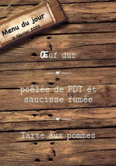 Menu L’Espérance - Un exemple de menu du jour