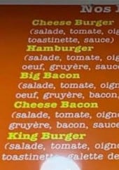 Menu King burger - les burgers et frites