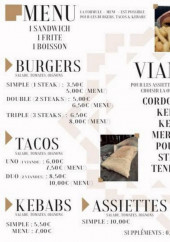 Menu La Citadelle - Les burgers, tacos et kebabs,...