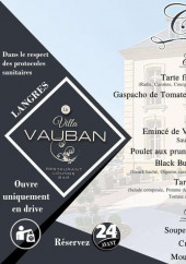Menu La Villa Vauban - Entrées, plats et desserts