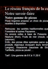 Menu Pizza Ligonne - Le gamme de pizzas