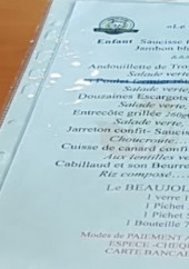 Menu Le Parisien - La carte