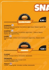Menu Chope et Compagnie - Les burgers, salades, ...