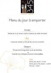 Menu Le 345 - Menu du jour à emporter 