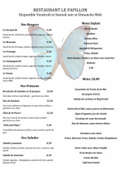 Menu Le Papillon - Burgers, poissons, salades,...