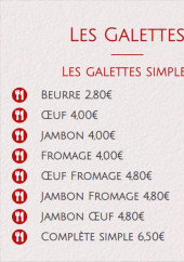 Menu Crêperie Des Forges - Les galettes simples