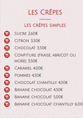 Menu Crêperie Des Forges - Les crêpes simples