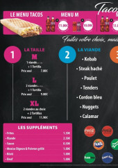 Menu Le Coyote - Tacos personnalisé