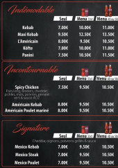 Menu Le Coyote - Les sandwichs et wraps