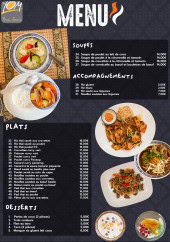 Menu Yom Thai Food - Soupes, plats et desserts