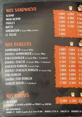 Menu Dommartin Kebab & Tacos - Les sandwichs, burgers et paninis