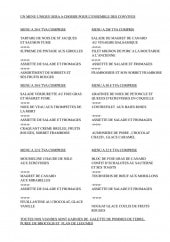 Menu Chalet Beaurivage - Les menus 28€, 30€, 32€