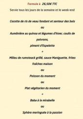 Menu La maniguette - Formule à  26,50€