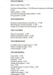 Menu La Diligence - Les entrées, poissons...