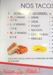 Menu La maison du kebab 2 - Les tacos, suppléments et desserts
