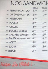 Menu La maison du kebab 2 - Les sandwichs et assiettes