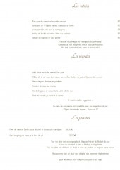 Menu Le Chalet - Les entrées, viandes, ...