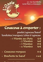 Menu L' Oasis - Couscous à emporter 