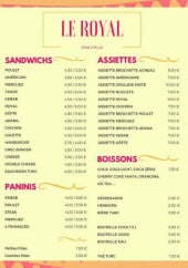 Menu Royal Kebab - Sandwiches, paninis, assiettes,...
