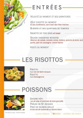 Menu L'atelier - les entrées, risottos et poissons