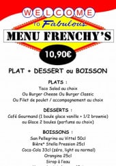 Menu Frenchy's Diner - Le menu frenchy's