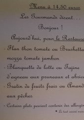 Menu Les gourmands disent - Menu à 14.5€