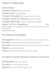 Menu Chez Fogg’s - Les galettes