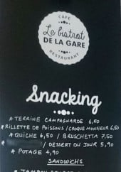 Menu Le Bistrot de la Gare - Le snacking et plats à emporter