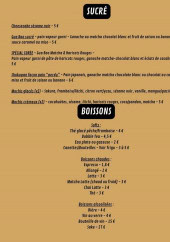 Menu Sando - Les sucrés  et boissons