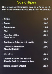 Menu Bara - Les crêpes