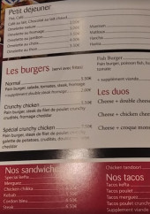 Menu Bdc Fried - Les sandwichs, burgers et tacos,...